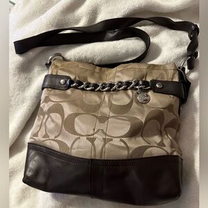 Elegant Brown Coach Shoulder Bag